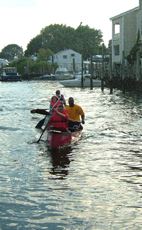 A group in their canoe